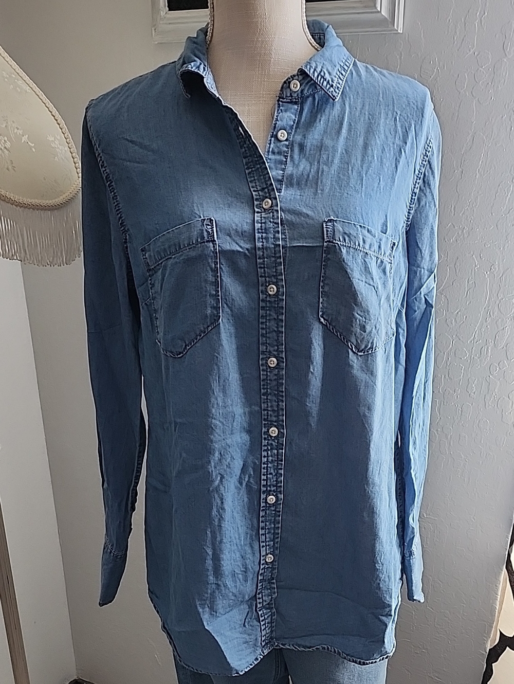 Denim Button Down Top
